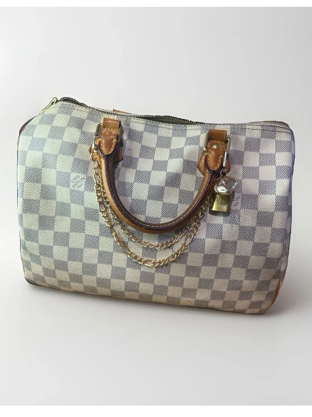 Authentic Louis Vuitton Damier Azur Speedy 30 White